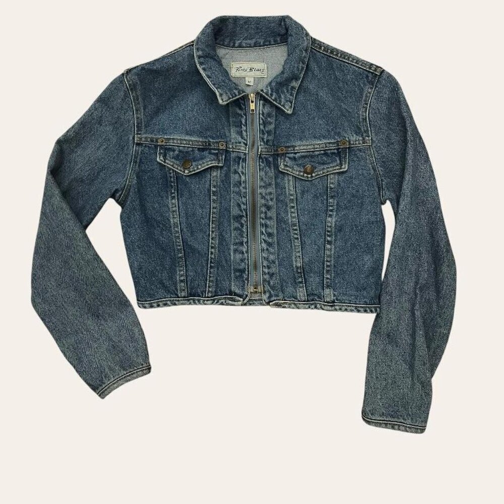 Paris Blues 90s vintage light wash cropped denim jacket - XS/Small - Picture 7 of 8